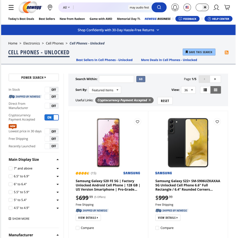 buy unlocked cell phones online with bitcoin
