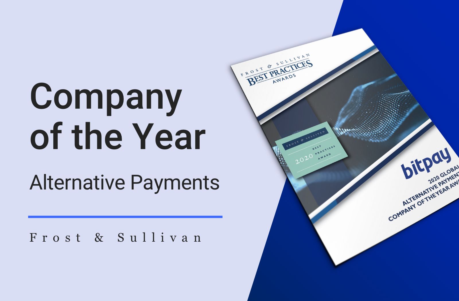 Frost & Sullivan Names BitPay as Company of the Year